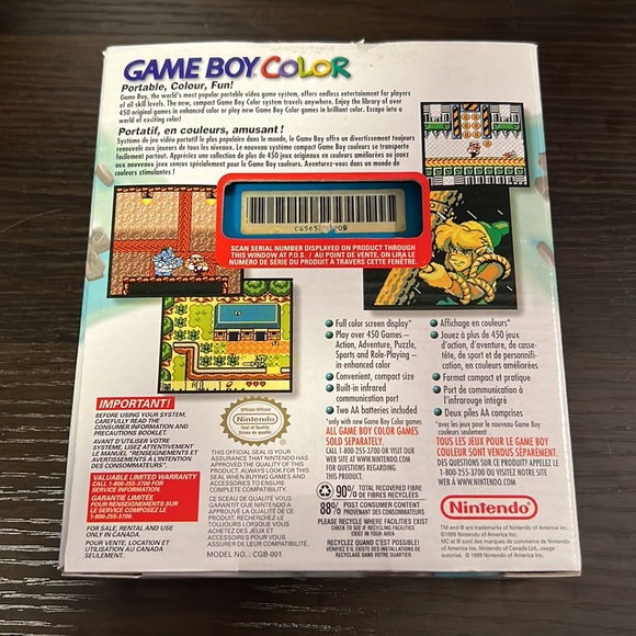Nintendo Gameboy Color Teal in box - Picture 2 of 5